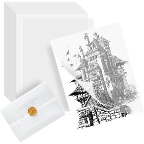 VOKOY 200 Sheets 8.5 x 11 Inches Translucent Vellum Paper, 93gsm/63lb Vellum Tracing Paper Printable Invitations Paper for Christmas Wedding Greeting Cards Scrapbook Project Sketching Card Overlays