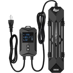 AQQA Aquarium Heater,64-95°F Fast Heating Double Quartz Glass Tube Fish Tank Heater,High-definition LCD Controller Displays Real-time Power,Anti-dry and Over-temperature Protection (1400W 260-380 Gal)