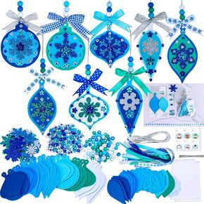 Winlyn 24 مجموعات عيد الميلاد الحرفية مجموعات الشتاء الحرف اليدوية DIY ندفة الثلج الحلي الحلي الزينة ندفة الثلج رغوة ملصقات عيد الميلاد الفنون والحرف اليدوية للأطفال عطلة الفصول الدراسية الأنشطة الفنية حزب تفضل