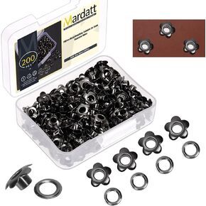 200Pcs 3/16 Inch Flower Eyelet Grommets, Metal Grommets Eyelets Flowers Grommets Scrapbooking Eyelets for Fabric Clothing Shoes Leather Crafts (Bronze)