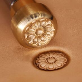 RUIQIN Leather Stamps, Sunflower Shape Flower Center Leather Stamping Tools, Professional Leather Carving Tools, Leather Crafting Tools for Leather Working and Leathercraft (Sunflower)