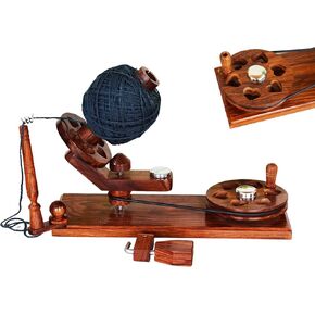 Heart-Shaped Wooden Yarn Winder | Handcrafted Rosewood Yarn Ball Winder | Hand Operated Yarn Winding Machine Size 14 inch Long
