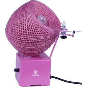 MasBros Electric Heavy Duty Yarn Winder with Precise Yarn Guide Arm and Non-Detachable Spool Wind Up to 1 Pound (Pink) (Pink)