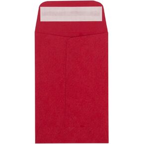 LUXPaper #4 Coin Envelopes | Peel & Press | 3'' x 4 1/2'' | Ruby Red | 80lb. Text | 50 Qty