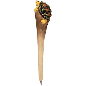 ornerx 7" Wooden Animal Handy Carving Turtle Ballpoint Pen 1PC