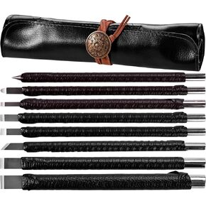 BLIET Wood Carving Set,Wood Carving Kit,Wood Carving Tools with 8 Wood Chisels with Storage Bag,Sharp Tungsten Steel Blades,Wood Chisel Sets for Professionals and Beginners