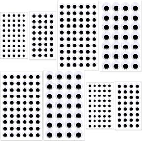 YGAOHF Googly Eyes Self Adhesive, 495pcs Google Eyes Stickers, 12 Sheets Self Adhesive Wiggle Eye Stickers for DIY Crafts, Assorted Sizes 8mm 10mm 12mm 18mm, DIY Craft Decoration for Halloween