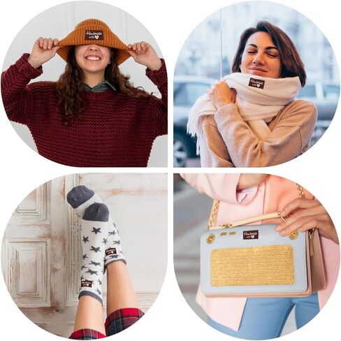 Jeffdad 100 قطعة من ملصقات الخياطة للمنتجات المصنوعة يدويًا، مصنوعة يدويًا بملصقات الحب وعلامات منقوشة على الملابس، ملصقات قماشية للحرف اليدوية والحياكة والخياطة الكروشيه (بني عميق) in Kuwait