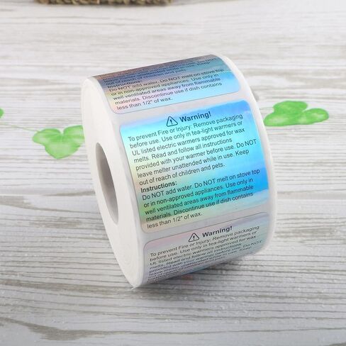 MILIVIXAY 600 Pieces Wax Melt Warning Labels Candle Warning Labels Candle Warning Stickers for Clamshell, 1.8 x 1.5 inches in Kuwait