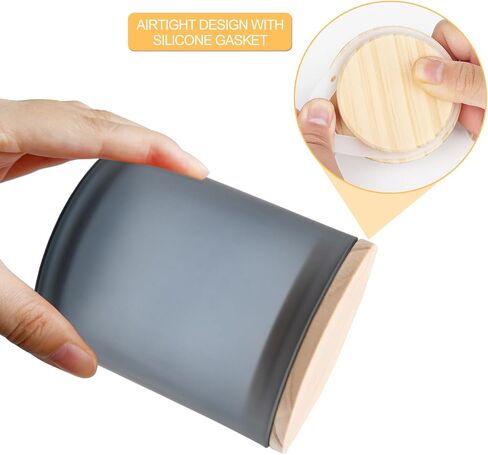 SHOWIN 10 OZ Thick Candle Jars for Making Candles 15 Pcs, Empty Jars with Wood Lids for Candle Making, Sample Container, Frosted Blue in Saudi Arabia