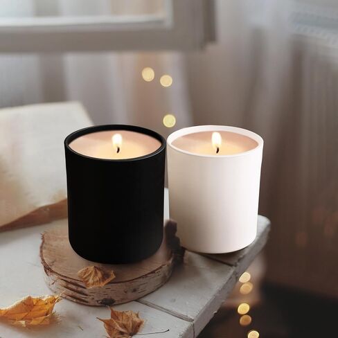 SHOWIN 10 OZ Thick Candle Jars for Making Candles 15 Pcs, Empty Jars with Wood Lids for Candle Making, Sample Container, Frosted Blue in Saudi Arabia