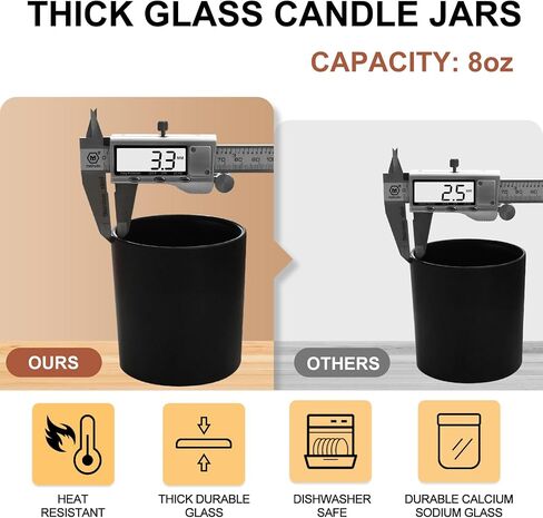 SHOWIN 10 OZ Thick Candle Jars for Making Candles 15 Pcs, Empty Jars with Wood Lids for Candle Making, Sample Container, Frosted Blue in Saudi Arabia
