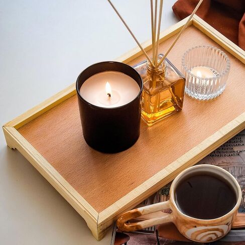 SHOWIN 10 OZ Thick Candle Jars for Making Candles 15 Pcs, Empty Jars with Wood Lids for Candle Making, Sample Container, Frosted Blue in Saudi Arabia