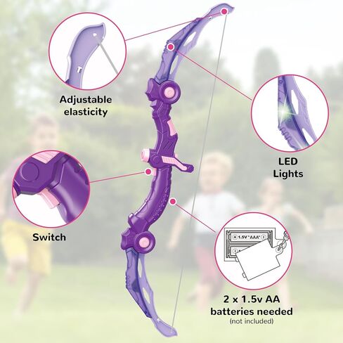Bow and Arrow Toys with LED Light Up Archery, Birthday Gift for Girls 5 6 7 8 9 10 11 12 Year Old, Christmas Indoor Outdoor Activity Toy for Kids Girls Ages 6-8, 10 Suction Cup Arrows, Target, Quiver in Saudi Arabia