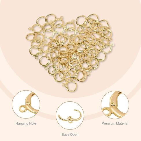 60pcs 14K Gold Filled Hoop Huggie Earring Hooks,Hypoallergenic Dangle Tarnish Resistant Gold Lever Back Earring Hooks Earwire for Jewelry Making Supplies (Gold) in Kuwait