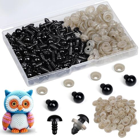 320pcs 10mm Safety Eyes for Amigurumi Black Plastic Crochet Eyes in Saudi Arabia