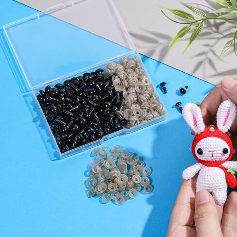 320pcs 10mm Safety Eyes for Amigurumi Black Plastic Crochet Eyes in Saudi Arabia