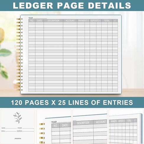 Accounting Ledger Book for Small Business Bookkeeping Personal Use, Horizontal Expense Tracker Notebook for Family Budget, Bookkeeping Record Book Money Expense Income Log Journal, Pastel Blue in Saudi Arabia