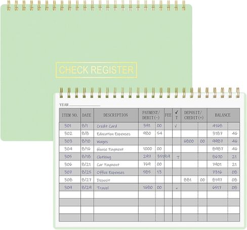 HAUTOCO Check Registers for Personal Checkbook, Transaction Expense Ledger Log Book for Small Business, Checking Account Register Book to Track Payments, Deposits, Finances, 8.4 x 6.2'', Pink in Kuwait