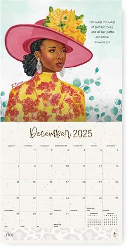 تعابير أمريكية أفريقية 2025 تقويمات جدارية - تقاويم شهرية تحتفل بالثقافة والتاريخ الأسود - تقويم معلق 12 × 12 - 16 شهرًا - تقويم المرأة التي تمشي مع الله in Kuwait