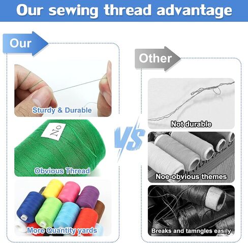 All Purpose Sewing Thread, White Thread for Sewing Machine, 6 Spools Each 1000 Yards of Polyester Quilting Thread, Sewing Machine Supplies, Hand Stitching Embroidery Thread in Saudi Arabia