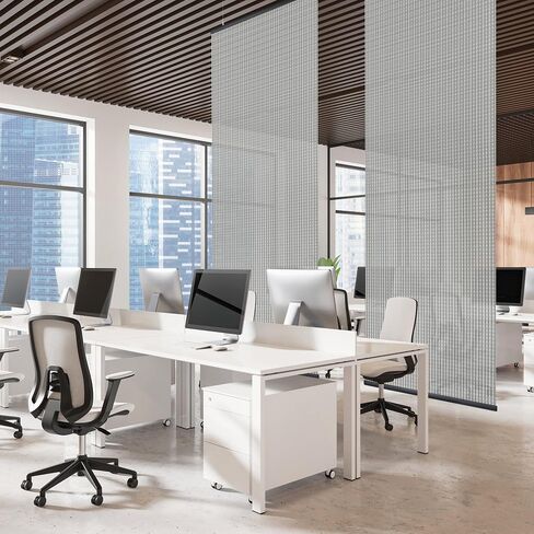 Hanging Room Panel, Privacy Sheer Separator Divider for Shared Room, Entryway, Workspace, Trimmable Length, 36" x 96", Pack of 2, Peppermint in Saudi Arabia