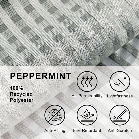 Hanging Room Panel, Privacy Sheer Separator Divider for Shared Room, Entryway, Workspace, Trimmable Length, 36" x 96", Pack of 2, Peppermint in Saudi Arabia
