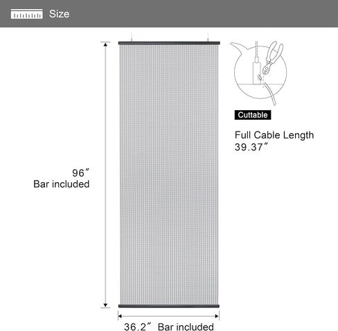 Hanging Room Panel, Privacy Sheer Separator Divider for Shared Room, Entryway, Workspace, Trimmable Length, 36" x 96", Pack of 2, Peppermint in Saudi Arabia