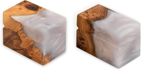 ACCORD - Resin & Wood Engagement Box for luxury rings, Unique Resin ring holder for Proposal, Luxury Wooden Gift Ring Box Display (Aqua Blue Resin, single ring box) in Saudi Arabia