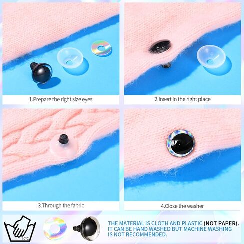 MUCUNNIA 20pcs 30mm 3D Glitter Safety Eyes for Crocheting with Washers Safety Eyes for Amigurumi Tie Dye Laser Crochet Safety Eyes for Crochet Animals Crafts Easter Decor Crochet Accessories in Kuwait