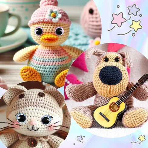 MUCUNNIA 20pcs 30mm 3D Glitter Safety Eyes for Crocheting with Washers Safety Eyes for Amigurumi Tie Dye Laser Crochet Safety Eyes for Crochet Animals Crafts Easter Decor Crochet Accessories in Kuwait