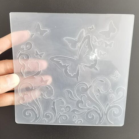 NZJ Spring Butterfly Rose Background Plastic Embossing Folders for Card Making Scrapbooking and Other Paper Crafts (Butterfly) in Saudi Arabia