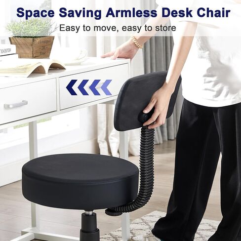 VECELO Versatile Drafting Spa Bar Stool with Back Cushion and Wheels, for Teachers, Beauty Salons, Studios, and More - Ergonomic & Adjustable Seating, Black in Saudi Arabia