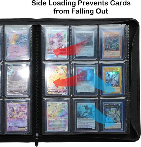 حافظة Rayvol Toploader Binder، تحمل أكثر من 300 من Toploader، ألبوم تخزين بطاقات التحميل العلوي 9 جيوب، جيوب مزدوجة الجوانب بدون حلقات للبطاقات في أجهزة تحميل علوية 3 × 4 بوصة in Saudi Arabia