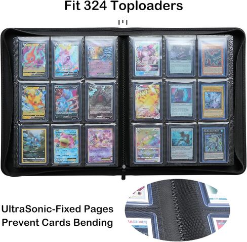 حافظة Rayvol Toploader Binder، تحمل أكثر من 300 من Toploader، ألبوم تخزين بطاقات التحميل العلوي 9 جيوب، جيوب مزدوجة الجوانب بدون حلقات للبطاقات في أجهزة تحميل علوية 3 × 4 بوصة in Saudi Arabia