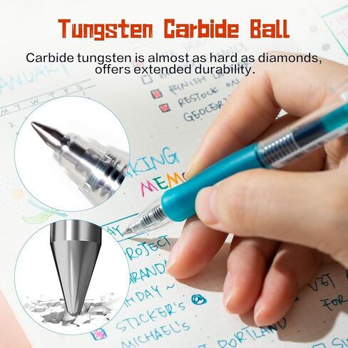 أقلام جل قابلة للسحب 12 لونًا من ديلي، قلم جل ذو نقطة دقيقة 0.5 مم، أحبار بألوان متنوعة، قبضة مريحة للرسم، كتابة اليوميات، تدوين الملاحظات واللوازم المدرسية in Kuwait