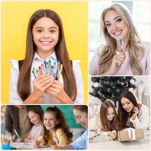 أقلام جل قابلة للسحب 12 لونًا من ديلي، قلم جل ذو نقطة دقيقة 0.5 مم، أحبار بألوان متنوعة، قبضة مريحة للرسم، كتابة اليوميات، تدوين الملاحظات واللوازم المدرسية in Kuwait