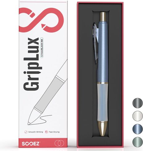 قلم جل Sooez Griplux، أقلام حبر سوداء قابلة لإعادة الملء وقابلة للسحب، أقلام التهاب المفاصل ذات قبضة ناعمة للكتابة، أقلام كتابة ناعمة ذات نقاط دقيقة 0.7 مم، قلم كبير سريع الجفاف لليوميات، برميل أزرق in Saudi Arabia