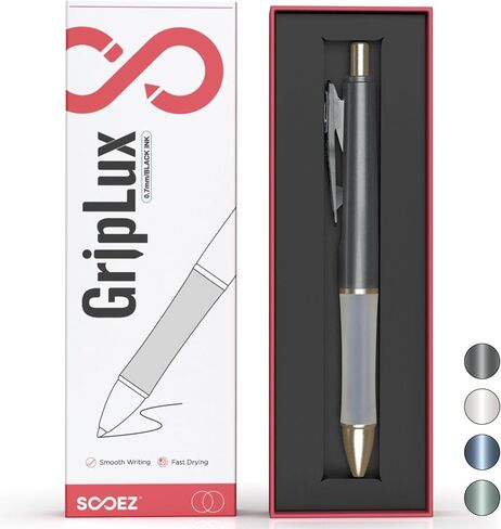 قلم جل Sooez Griplux، أقلام حبر سوداء قابلة لإعادة الملء وقابلة للسحب، أقلام التهاب المفاصل ذات قبضة ناعمة للكتابة، أقلام كتابة ناعمة ذات نقاط دقيقة 0.7 مم، قلم كبير سريع الجفاف لليوميات، برميل أزرق in Kuwait