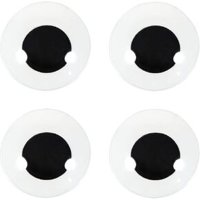 TOAOB 4pcs 3 Inch Plastic Googly Wiggle Eyes Self Adhesive Round Large Giant Black Sticker Eyes for DIY Arts Crafts Scrapbooking