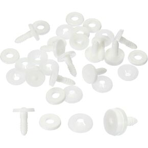 PATIKIL 55mm Doll Joints, 20 Set Plastic Removable Animal Joints Connector Engage Bolt for Bear Soft Limbs Making Head Joints DIY Crafts Accessories, White