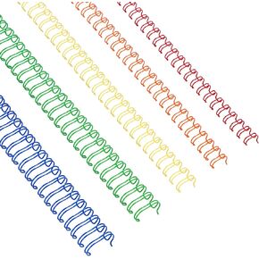 Chumia 100 Pcs Twin Loop Wire Binding Spines Spiral Binding Coils Metal Double Loop Wire Spines Combs 1/4in 5/16in 3/8in 1/2in 9/16in for Teacher Student Document Notebook Making(Colorful)