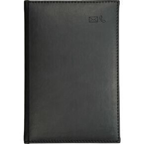 دفتر العناوين | غطاء جلد صناعي ناعم مبطن إيطالي | صفحات ذات حواف ذهبية مذهبة | مؤشر 22 خطوة | الحجم: 5.5 × 8 بوصة in Kuwait