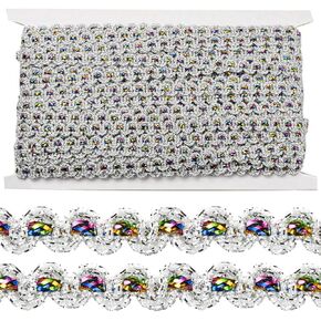 20M 1/2 Inch Metallic Braid Lace Trim Silver Polyester Colorful Woven Braided Ribbon Decorative Fabric Upholstery Gimp Trimming for Jewelry Making Sewing Curtain Slipcover Craft Decor Supply