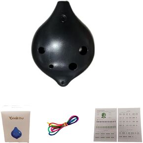 6 Hole Ocarina C Key Plastic Ocarina Music Instrument for beginner Best Gift for Adults kids (Blue)