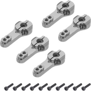 MECCANIXITY 5 Pcs Aluminum Servo Horn 25T Steering Arm 35mm Length Red Suitable for DIY RC Car/Boat/Airplanes Boat Model Accessories with 2 Pcs Screws
