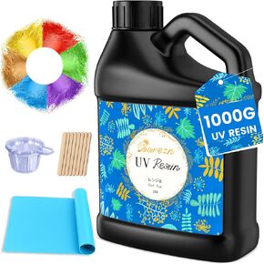 Bsrezn 400 جرام من الراتنج الصلب للأشعة فوق البنفسجية، مجموعة راتنجات الإيبوكسي لعلاج الأشعة فوق البنفسجية الكريستالية الشفافة المصنوعة مسبقًا من راتنجات الراتنج بالأشعة فوق البنفسجية الشفافة المنشط بالطاقة الشمسية لصنع المجوهرات علاج سريع in Kuwait