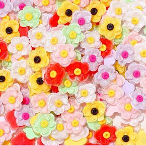 50 قطعة من راتينج زهرة الشمس المسطحة الكبيرة ثلاثية الأبعاد من خرز الزهرة الصغيرة من الراتنج على شكل زهرة كبوشن بألوان مختلطة من راتنج زهرة الأقحوان سحر الوحل لديكور قصاصات القصاصات بنفسك in Kuwait