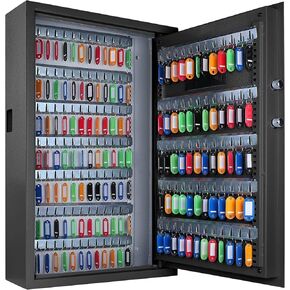 220 Position Large Key Lock Box Wall Mount with Code, Digital Key Cabinet Wall Mount Key Organizer with Key Tags, Adjustable Key Safe Key Holder for Car, Hotels, Office, House