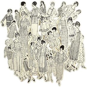 Paper Dolls Ephemera Collage Kit 45PCS by CATaireen Junk Journal Supplies Vintage Picture Cards